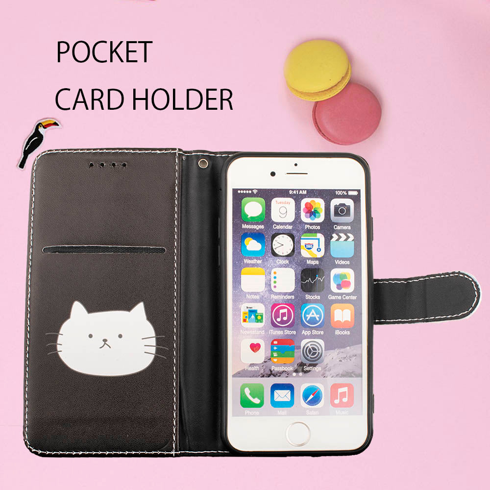 iPhone15 ケース 手帳型 かわいい ねこ ネコ 猫 SE3 SE 第3世代 人気 iPhone14 iPhone13 カバー SE2 第2世代 iPhone8 iPhone7 iPhone6 ベルト 黒 ブラック レザー 送料無料 安い スマホケース