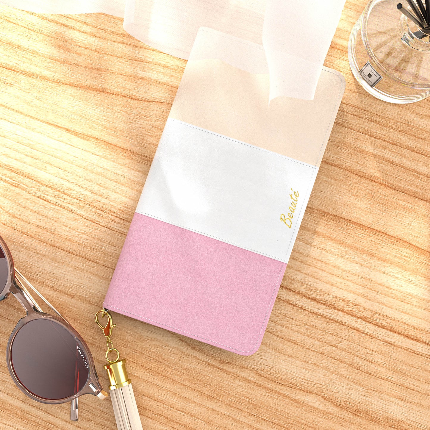 AQUOS Wish3 ケース wish2 カバー 手帳型 Sense3 lite basic AndoroidOneS7 ミラー 鏡 ストラップ ピンク ホワイト ベルトなし 送料無料