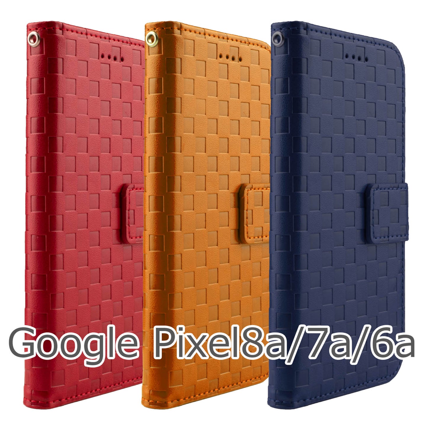 Google Pixel8a ケース 手帳型 Pixel7a カバー 格子柄 シンプル Pixel6a レザー 革 赤 紺 青 茶 チェック ピクセル 安い 送料無料 スマホケース
