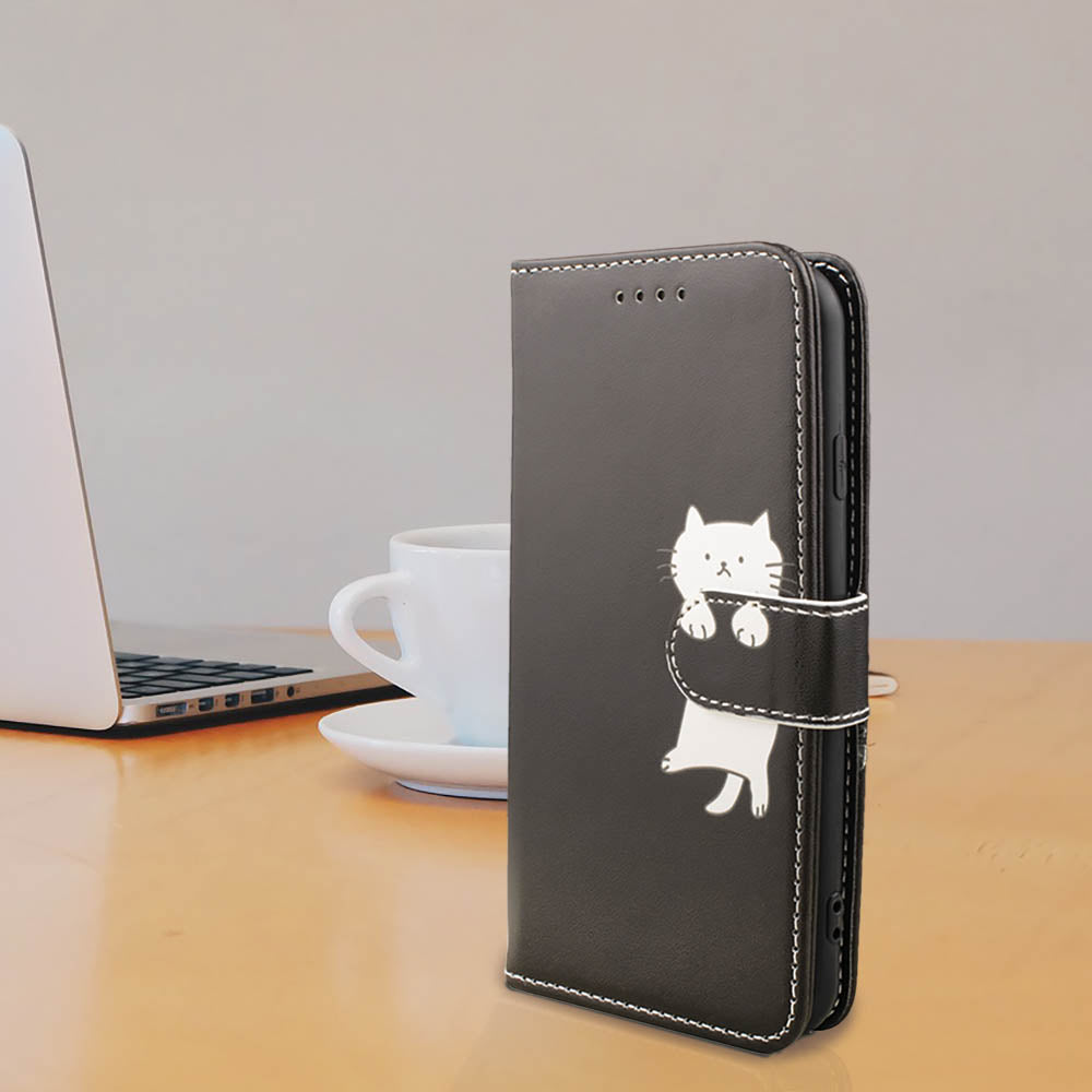 iPhone15 ケース 手帳型 かわいい ねこ ネコ 猫 SE3 SE 第3世代 人気 iPhone14 iPhone13 カバー SE2 第2世代 iPhone8 iPhone7 iPhone6 ベルト 黒 ブラック レザー 送料無料 安い スマホケース