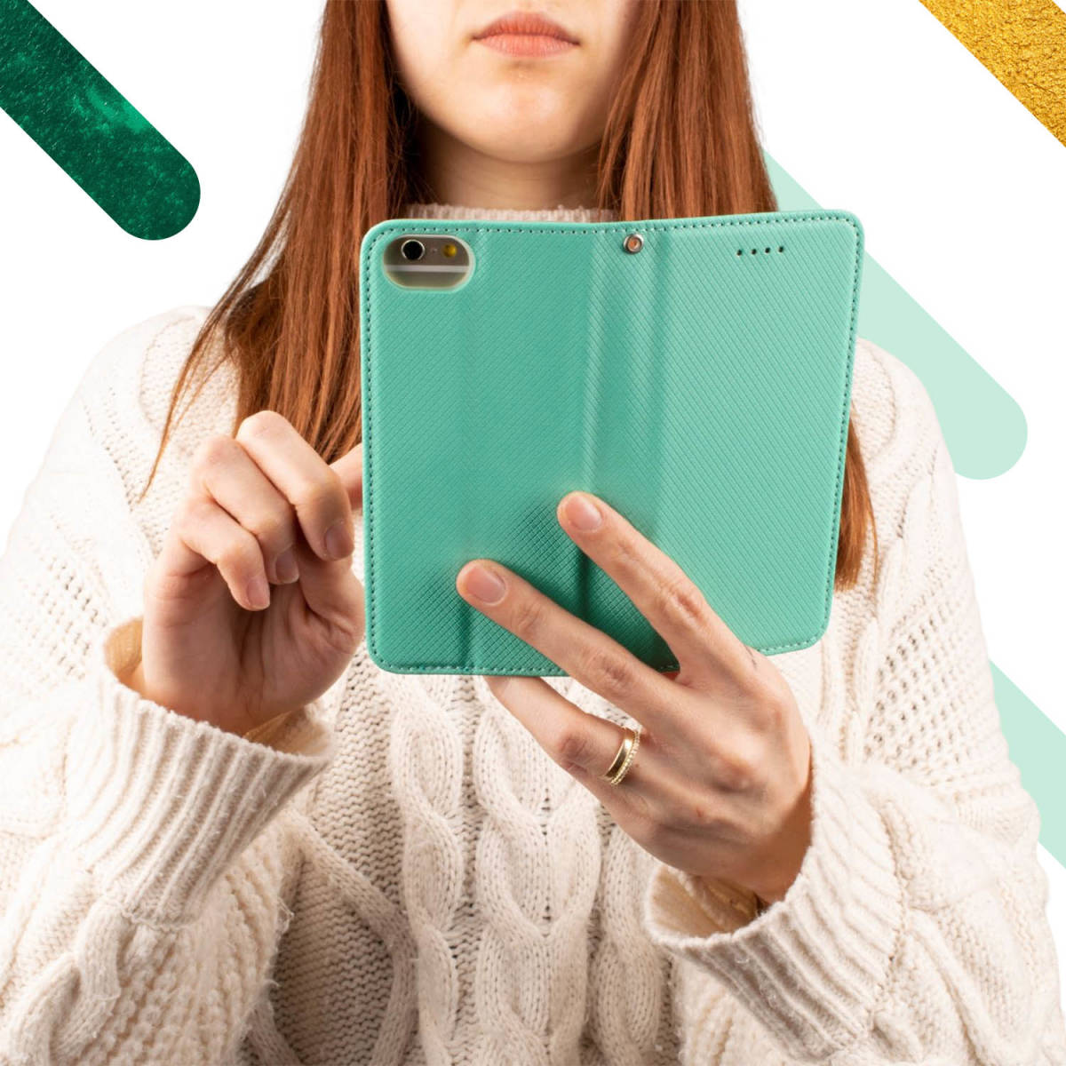 SONY Xperia10VI ケース 手帳型 女性 使用シーン おしゃれ シンプル カバー グリーン 緑 SO-52E SOG14 レザー A402SO XQ-ES44 安い Xperia106 送料無料 スマホケース