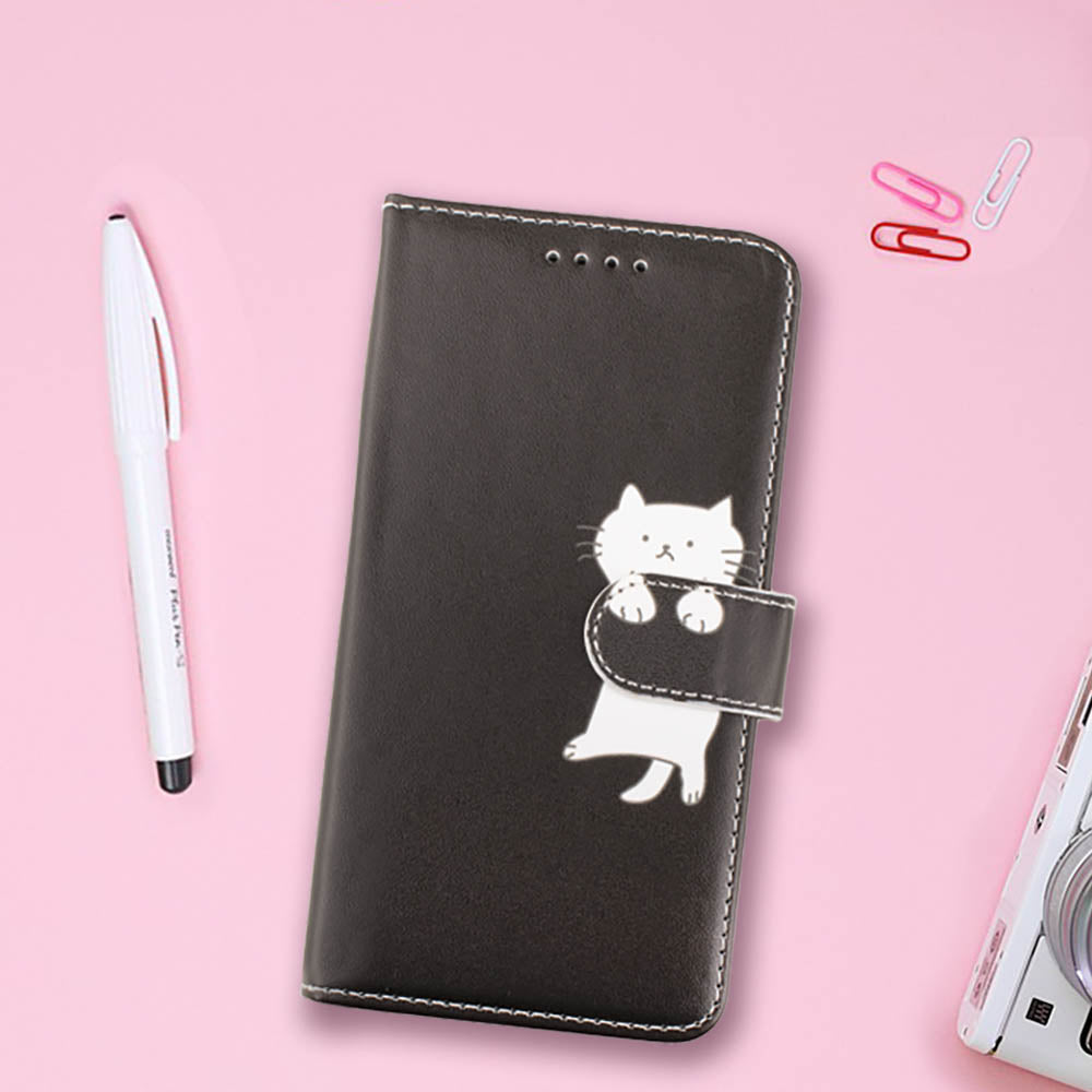 iPhone15 ケース 手帳型 かわいい ねこ ネコ 猫 SE3 SE 第3世代 人気 iPhone14 iPhone13 カバー SE2 第2世代 iPhone8 iPhone7 iPhone6 ベルト 黒 ブラック レザー 送料無料 安い スマホケース