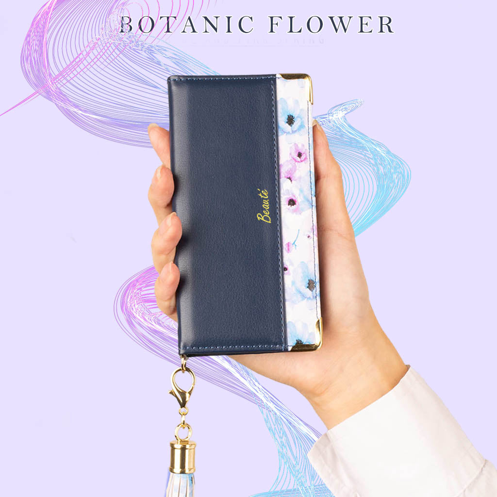iPhone15 ケース 手帳型 iPhone14 おしゃれ カバー iPhone13 鏡 ミラー ストラップ 花 花柄 ブルー ネイビー 青 紺 かわいい 安い 送料無料 スマホケース