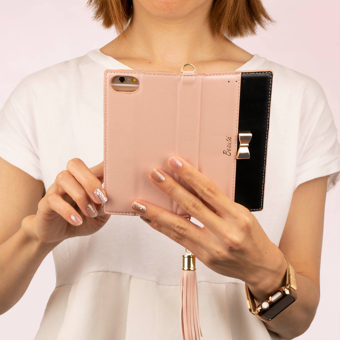 Google Pixel7a ケース 手帳型 女性 使用シーン おしゃれ ピンク Pink リボン Pixel6a カバー Pixel5a5G ミラー ストラップ かわいい 安い 革 レザー スマホケース 送料無料