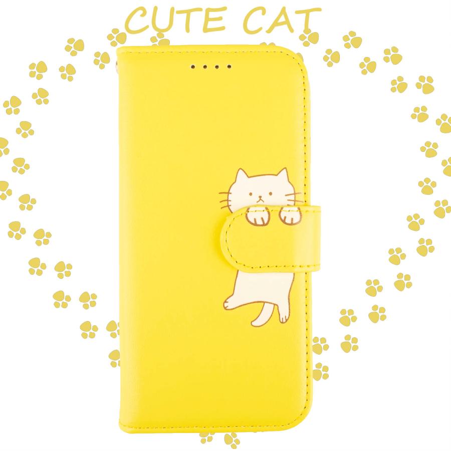 Google Pixel7a ケース 手帳型 ねこ 猫 ネコ かわいい Pixel 7a カバー イエロー 黄色 ピクセル7a レザー 革 安い 送料無料 スマホケース