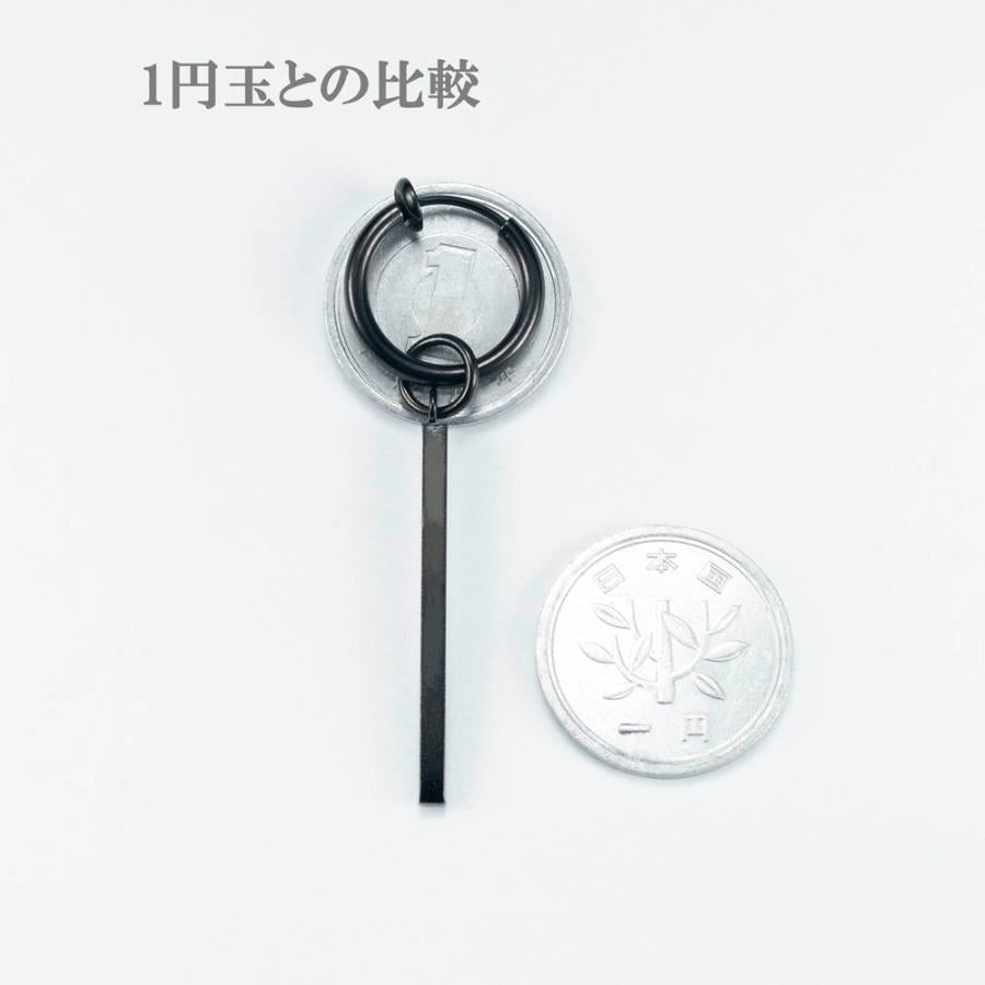 イヤリング イヤーカフ 痛くない ノンホールピアス フェイクピアス ステンレス 金属アレルギー 対応 メンズ 黒 ブラック スティック