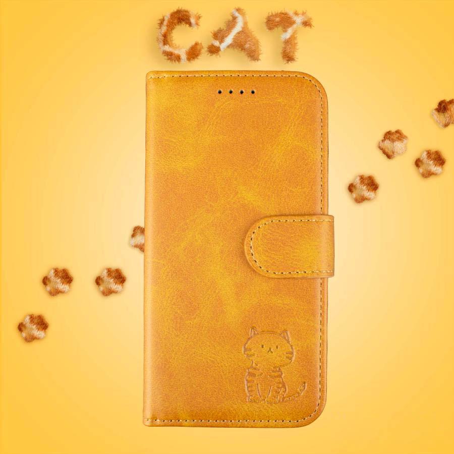 Google Pixel8a ケース 手帳型 かわいい Pixel7a Pixel6a ピクセル8a ねこ ネコ スマホケース 猫 ブラウン 茶色 レザー おしゃれ 送料無料 安い