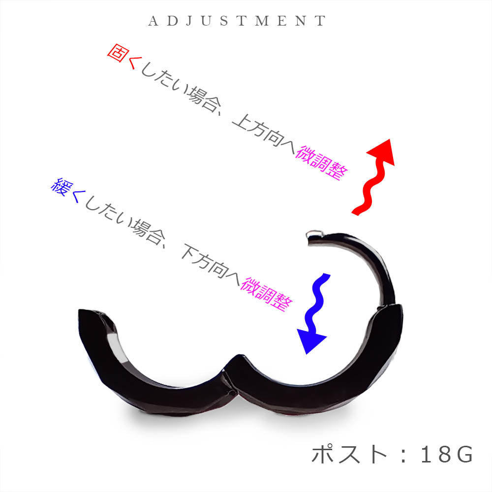メンズピアス レディースピアス フープピアス 黒色 銀色 カッティングピアス プレゼント ギフト