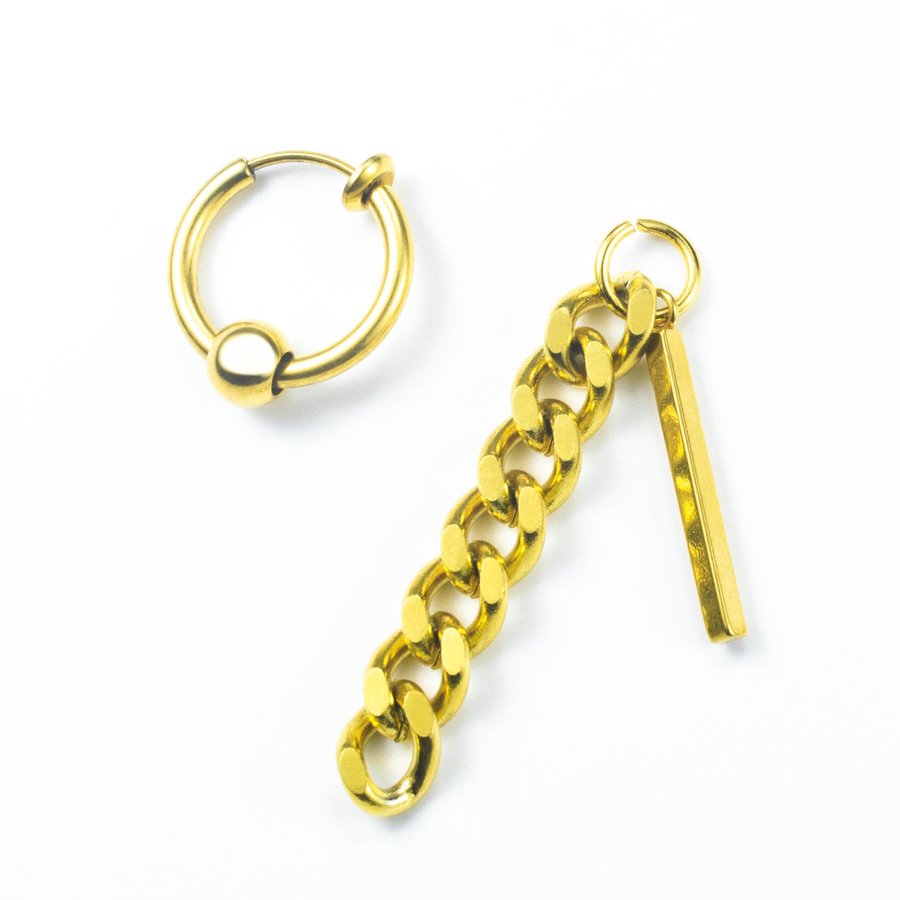 イヤリング メンズ フェイクピアス メンズ イヤーカフ 金属アレルギー対応 bts イヤリングメンズ 激安 ノンホールピアス 両耳 レディース シンプル リングピアス フープピアス テテ ジミン 愛用 モデル チェーン スティック 揺れる 金 ゴールド セット 送料無料