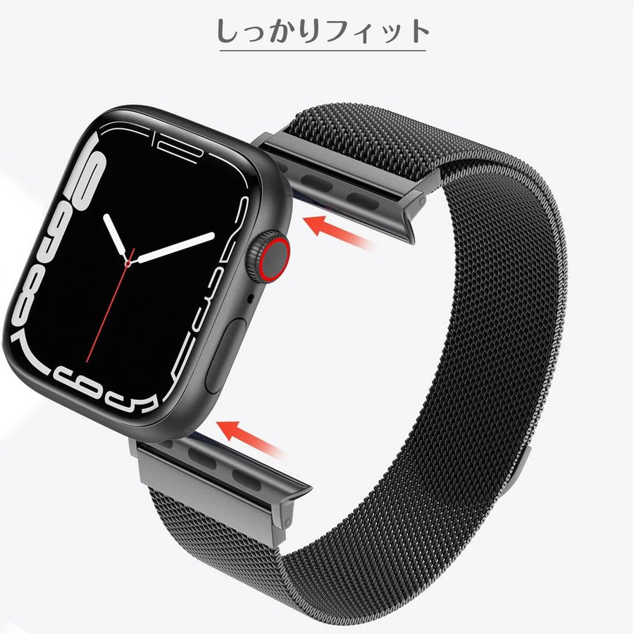 アップルウォッチ バンド ステンレス メンズ レディース 38mm 40mm 41mm 45mm 44mm 42mm apple watch バンド 黒 銀 series SE 7 6 5 4 3 2 1 ベルト おしゃれ 交換 人気 安い ブラック シルバー 送料無料