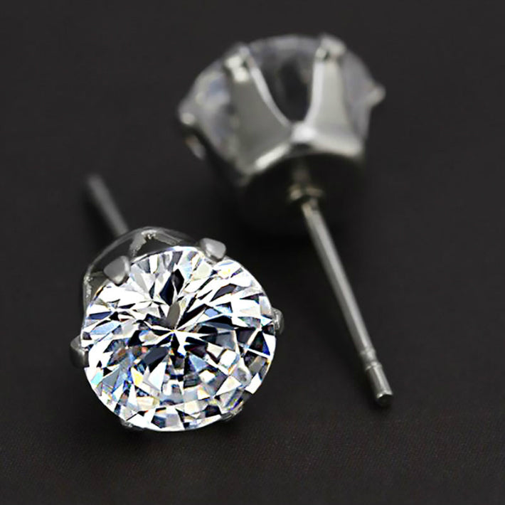 12個 セット 一粒ジュエリー ステンレス つけっぱなし 金属アレルギー対応 イヤリング メンズ ピアス メンズ両耳用 BTS スタッドピアス レディース ジルコニア キュービックジルコニア シルバー 3mm 4mm 5mm 6mm 7mm 8mm ファーストピアス セカンドピアス 送料無料
