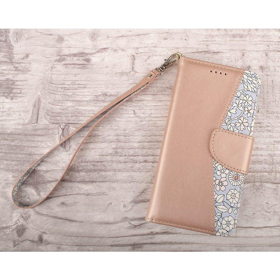 Pixel9a ケース ピクセル9a カバー Pixel8a Pixel4a スマホケース 手帳型 ミラー ストラップ レザー 革 ボタニカル 花柄 花 ピンク