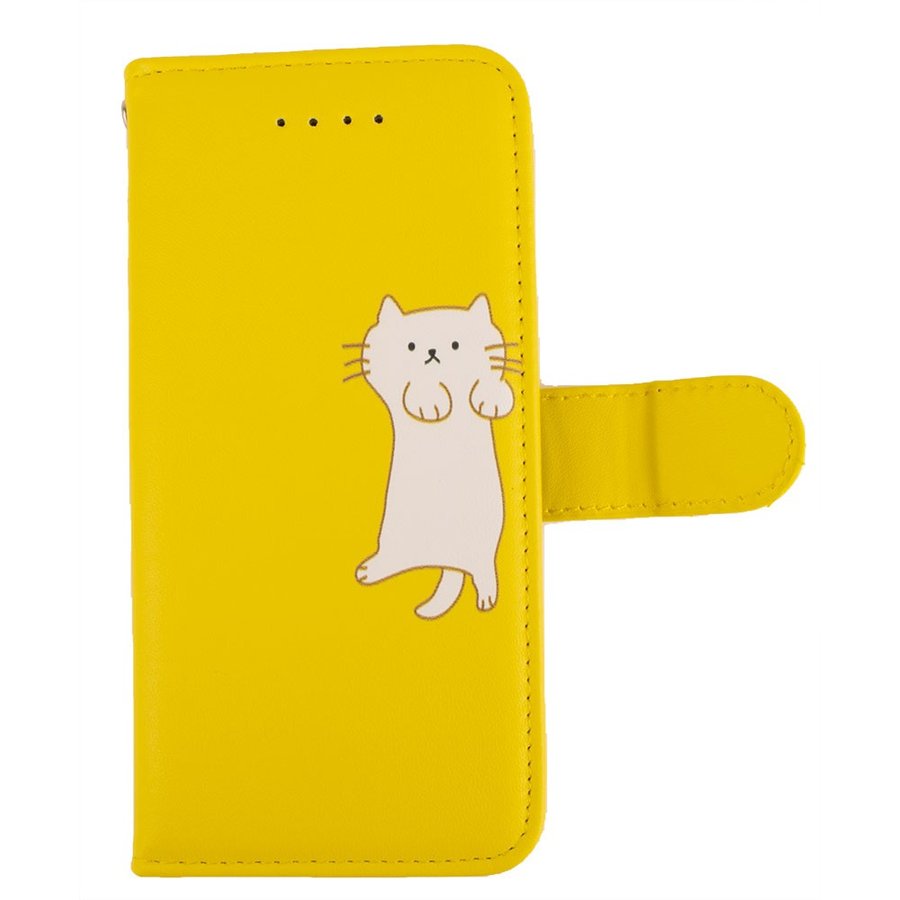 Google Pixel7a ケース 手帳型 ねこ 猫 ネコ かわいい Pixel 7a カバー イエロー 黄色 ピクセル7a レザー 革 安い 送料無料 スマホケース