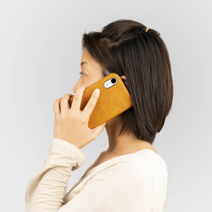 KYV45 X3 Android oneX3 ケース かんたんスマホ 京セラ 手帳型 カバー ベルトなし 磁石式 茶色 通販 レザー 革 シンプル