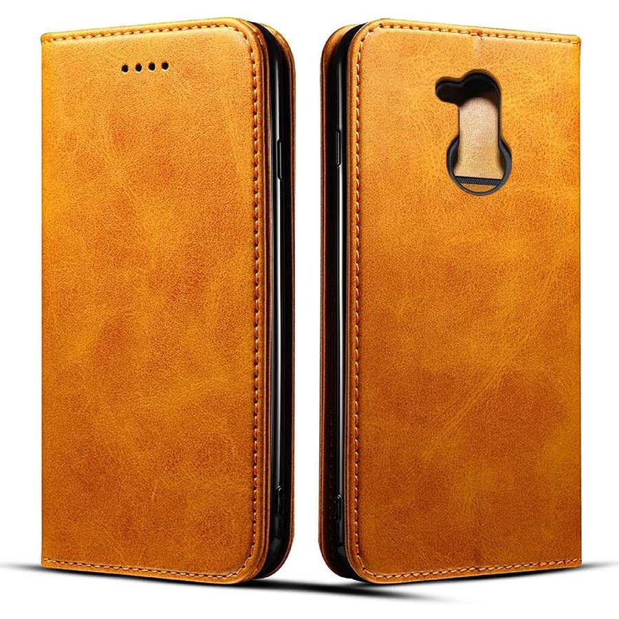 LG X5 Android One X5 ケース 手帳型 カバー ベルトなし 磁石式 茶色 通販 レザー 革 送料無料 スマホケース シンプル