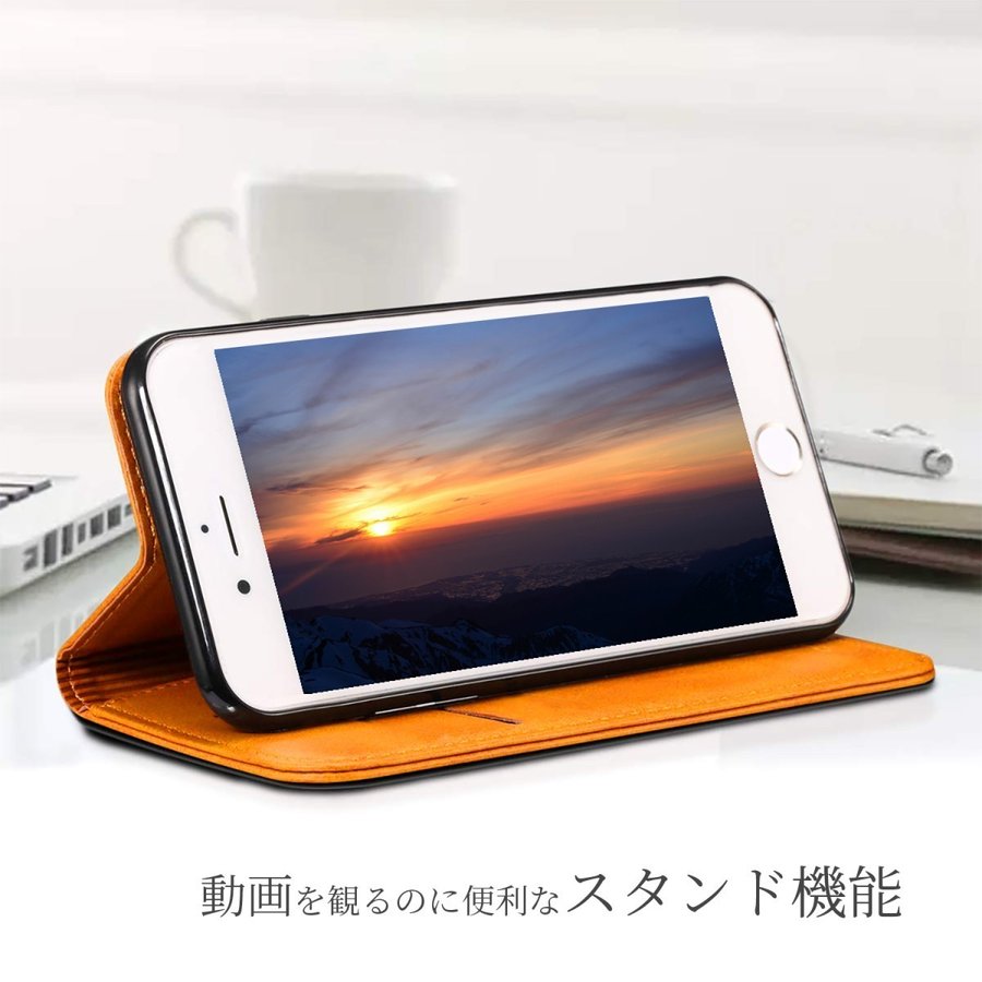 oppo reno 3a ケース 手帳型 スマホケース oppo reno3 a 3a reno3 a reno 3 a カバー oppo ax7 ケース oppo r15 neo ケース 手帳型 CPH1903 カバー ベルトなし マグネット 磁石 茶色 通販 レザー 革 送料無料