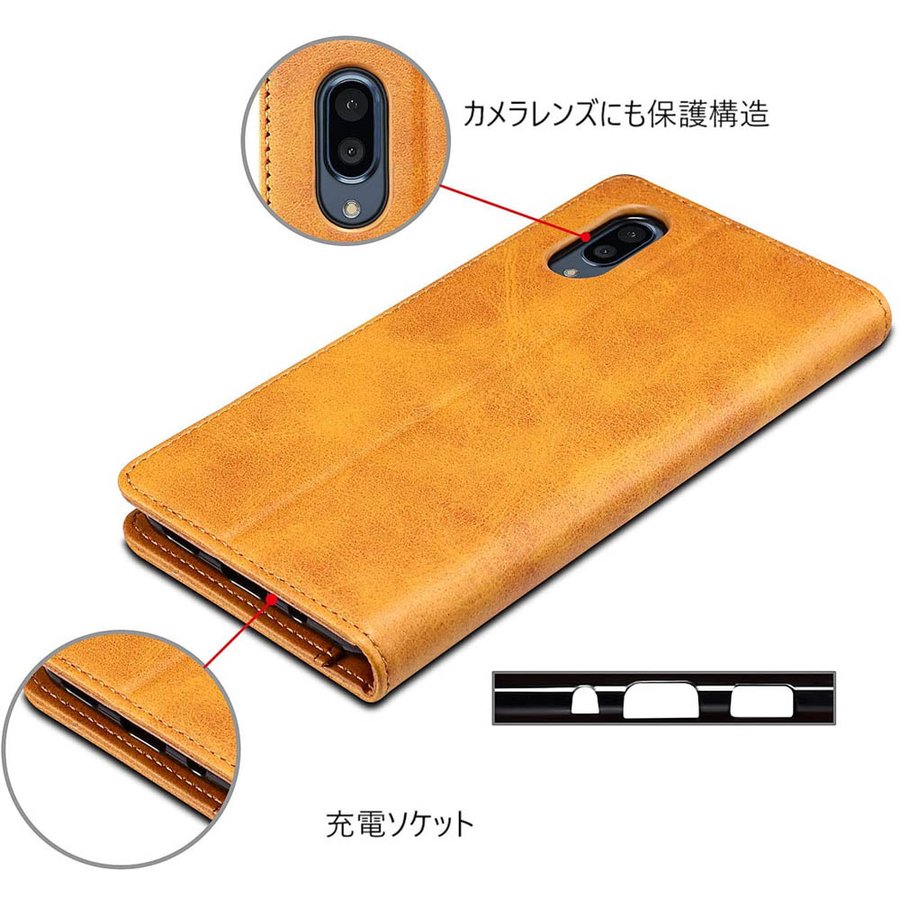 shv48ケース 手帳型 aquos sense3 basic ケース aquos r3 ケース sense3 plus カバー ベルトなし レザー 革 茶色 シンプル 送料無料