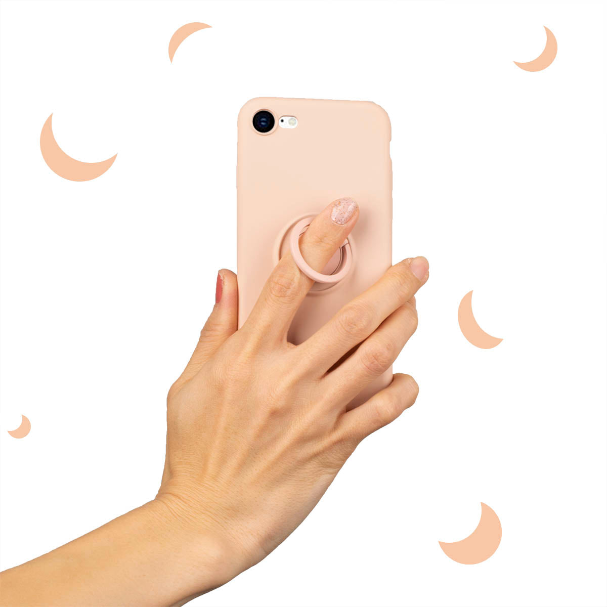 iPhoneSE3 iPhoneSE2 iPhone8 iPhone7 ソフトケース リング シリコンカバー ケース 第3世代 リング付き 柔らか かわいい