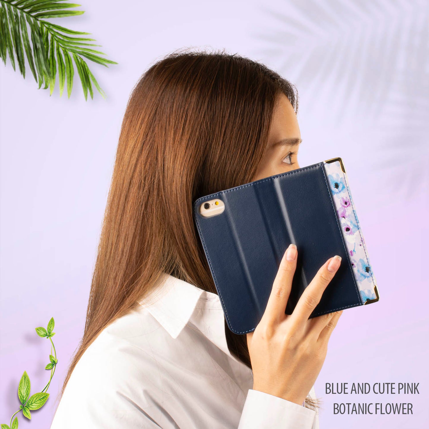 iPhone SE第3世代 ケース 手帳型 女性 使用シーン SE3 おしゃれ カバー SE第2世代 鏡 ミラー ストラップ iPhone8 iPhone7 iPhone6s iPhone6 花 花柄 ブルー ネイビー 青 紺 かわいい 安い 送料無料 スマホケース