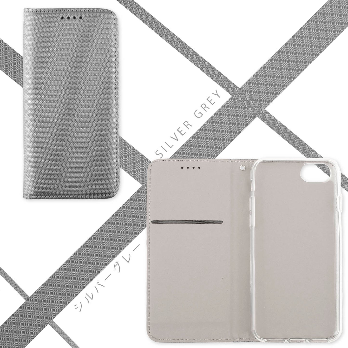 Pixel8a 手帳型 ケース シンプル ピクセル 8a 灰色 グレー シルバー Pixel7a カバー Pixel6a 安い スマホケース 送料無料