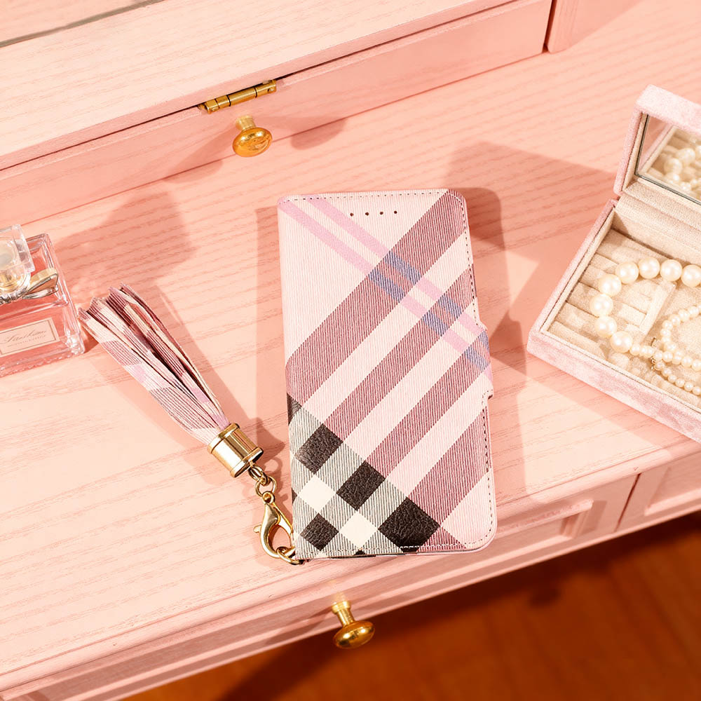 sense9 ケース 手帳型 おしゃれ チェック SHG14 SH53E A405SH SHG14 SHM29 ミラー ストラップ ピンク ベージュ タータンチェック