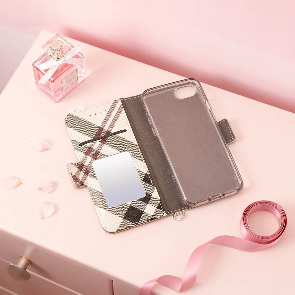 iphone16 ケース 手帳型 おしゃれ iphone16e カバー iphone15 かわいい iphone14 iphone13 iphone12 se3 ピンク ベージュ 鏡 ストラップ iphone8