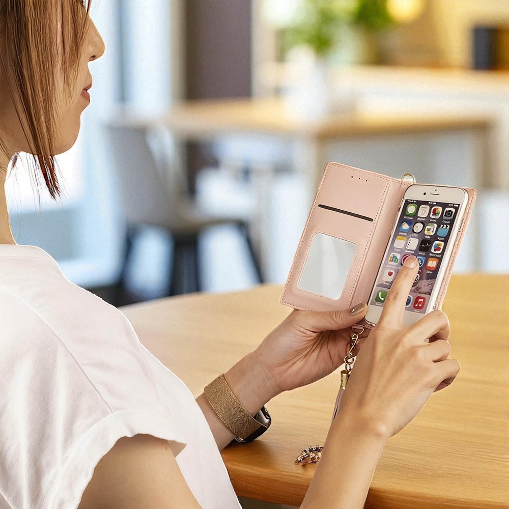 iPhone16e iPhone16 e ケース 手帳型 アイフォン16e おしゃれ ピンク Pink リボン カバー ミラー ストラップ  バイカラー かわいい 安い 革 レザー スマホケース