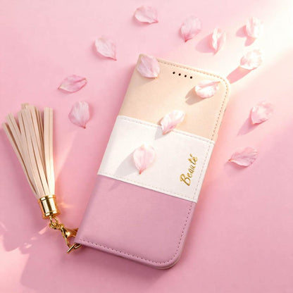 arrows We2 ケース 手帳型 かわいい F52E カバー FCG02 スマホケース F51B A101FC FCG01 ArrowsU ArrowsJ ピンク 白 ベージュ ミラー