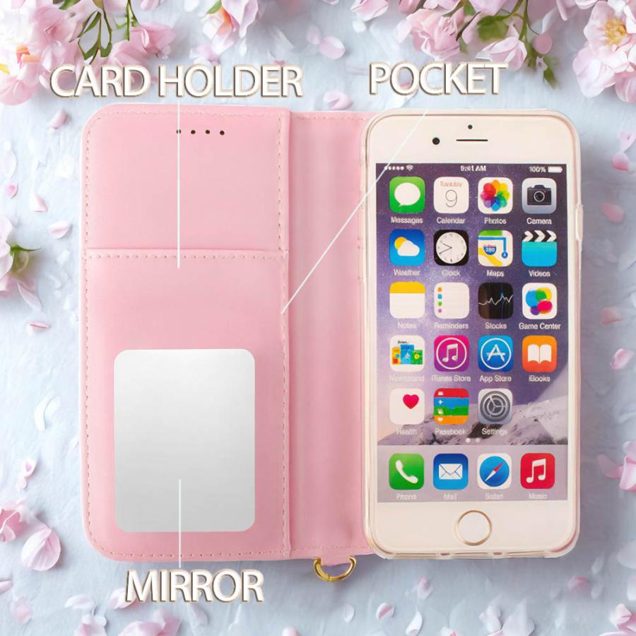 arrows We2 ケース 手帳型 かわいい F52E カバー FCG02 スマホケース F51B A101FC FCG01 ArrowsU ArrowsJ ピンク 白 ベージュ ミラー