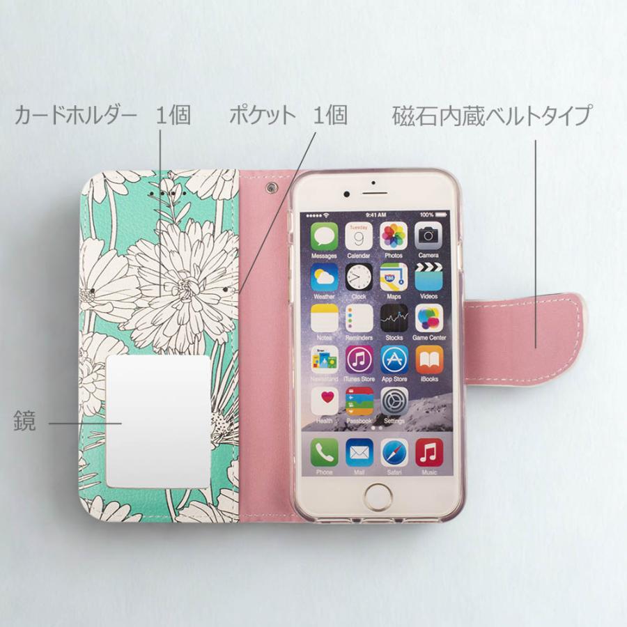 iPhone16e ケース 手帳型 iPhoneSE カバー iPhone13 SE2 SE3 SE第3世代 SE第2世代 iphone8 花柄 iphone7 6s カバー 鏡 ストラップ付 花柄 グリーン 青 水色 ブルー ミント フラワー ボタニカル