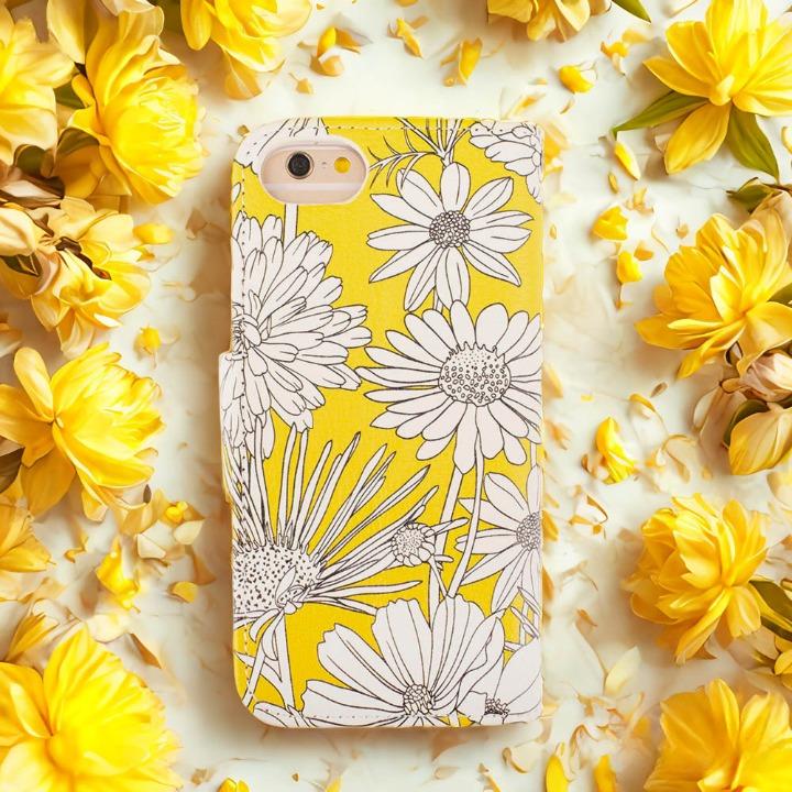 iPhone16e ケース 手帳型 iPhoneSE カバー iPhone13 SE2 SE3 SE第3世代 SE第2世代 iphone8 花柄 iphone7 6s カバー 鏡 ストラップ付 花柄 黄色 イエロー フラワー ボタニカル