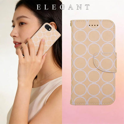 iphone SE ケース 手帳型 シンプル SE第三世代 カバー おしゃれ タンバリン柄 SE第二世代 iphone8 iphone7 iphone6s ピンク ベージュ iphone6 レザー