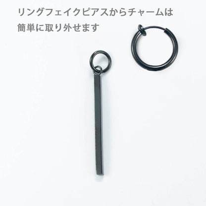 イヤリング イヤーカフ 痛くない ノンホールピアス フェイクピアス ステンレス 金属アレルギー 対応 メンズ 黒 ブラック スティック
