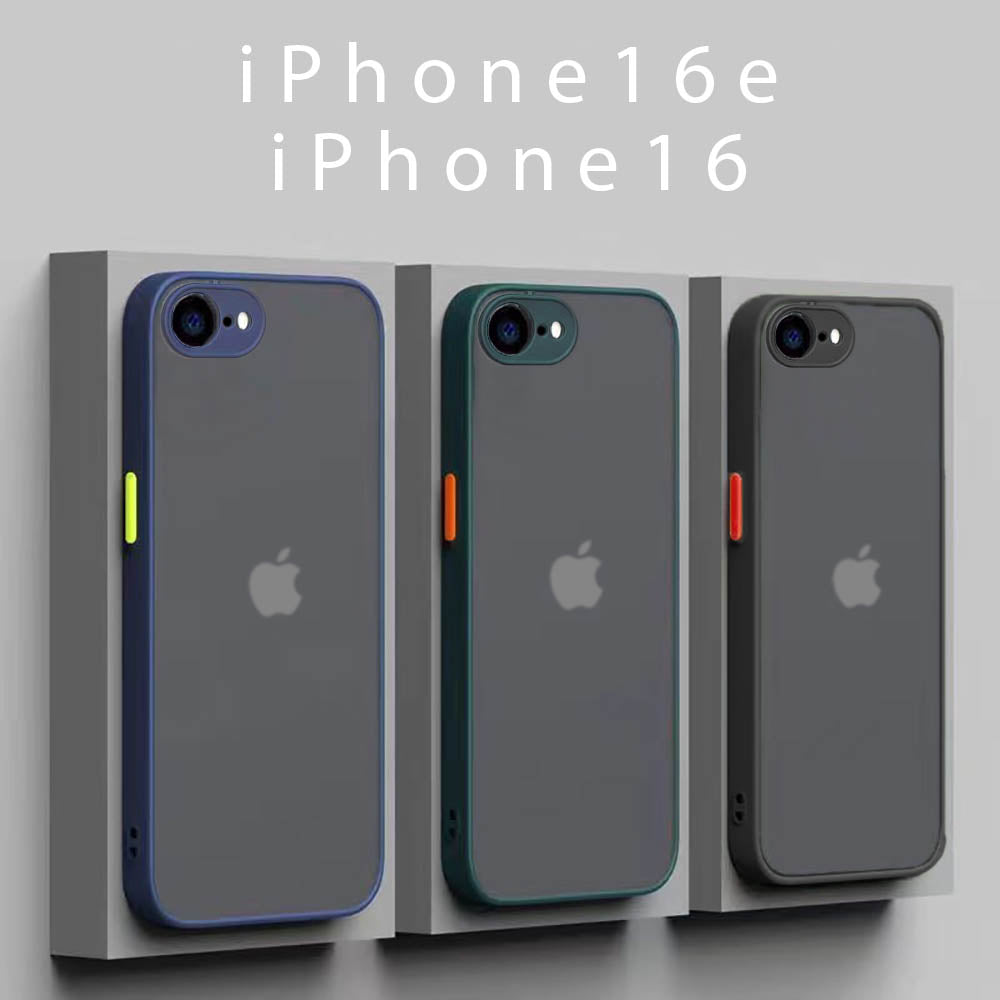 iPhone16e iPhone16 ƒP�[ƒX ƒ}ƒbƒg ”¼“§–¾ ƒJƒo�[ ƒoƒ“ƒp�[ Žw–ä–hŽ~ ƒuƒ‰ƒbƒN ƒlƒCƒr�[ ƒOƒŠ�[ƒ“ ”w–Ê ”§�GŠ´