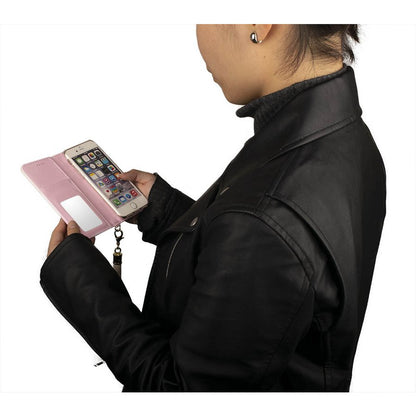 AQUOS Wish3 ケース wish2 カバー 手帳型 Sense3 lite basic AndoroidOneS7 ミラー 鏡 ストラップ ピンク ホワイト ベルトなし 送料無料