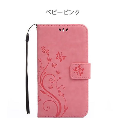 wish4 ケース 手帳型 かわいい SH-52E カバー A402SH スマホケース SH-M27 wish3 sense8 wish2 wish sense7 sense6 sense5g sense3 カバー 花柄 蝶 送料無料
