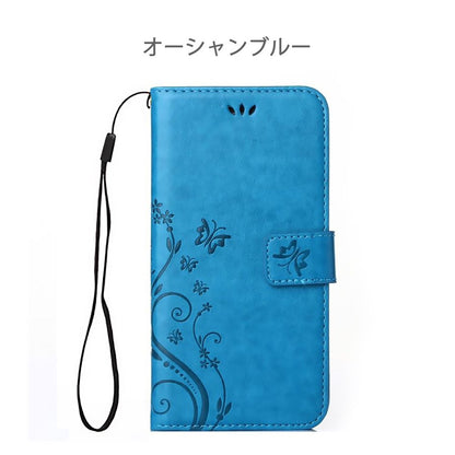 wish4 ケース 手帳型 かわいい SH-52E カバー A402SH スマホケース SH-M27 wish3 sense8 wish2 wish sense7 sense6 sense5g sense3 カバー 花柄 蝶 送料無料