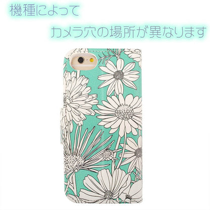Xperia XZ XZs ケース XZs カバー ミラー ストラップ レザー 革 ボタニカル 花柄 緑 green 送料無料