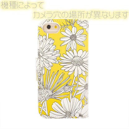 Sense4 ケース 手帳型 sense4 basic カバー Sense4lite Sense3 ミラー ストラップ カバー 花柄 黄色 イエロー 送料無料